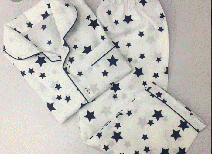 Starry Night Summer Cotton Pajama Set - Women's 2 Piece Nightwear